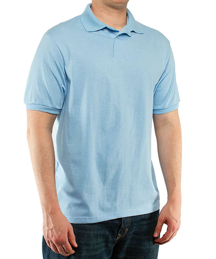 Hanes EcoSmart 50/50 Jersey Polo - Printed - Purple