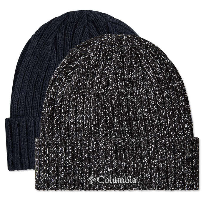 Columbia Cuff Beanie - Black / White Marled 3 Columbia Cuff Beanie - Black / White Marled