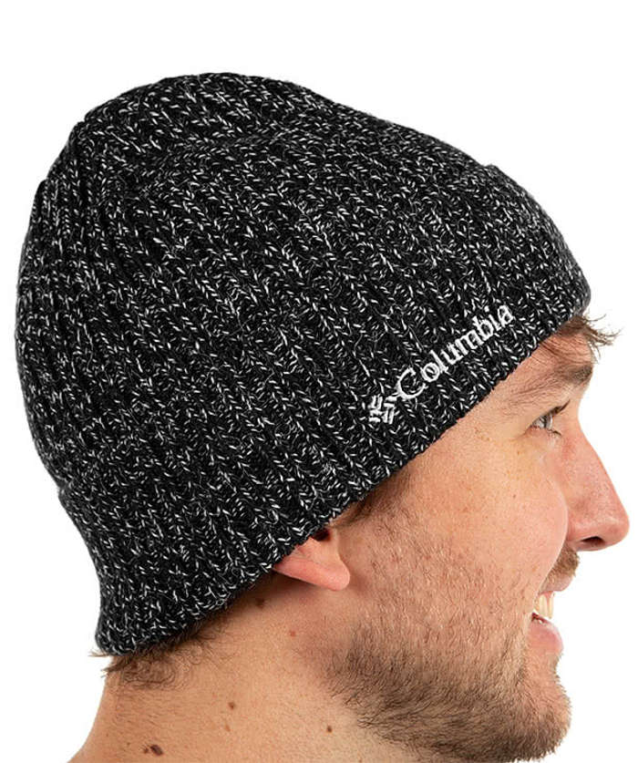 Columbia Cuff Beanie - Black / White Marled 4 Columbia Cuff Beanie - Black / White Marled