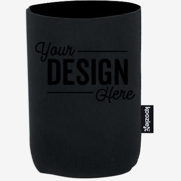 Full Color Koozie® Bottle Opener and Collapsible Bottle Cooler - Black