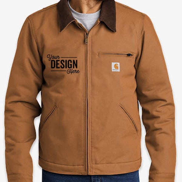 Carhartt Duck Detroit Jacket - Embroidered - Carhartt Brown