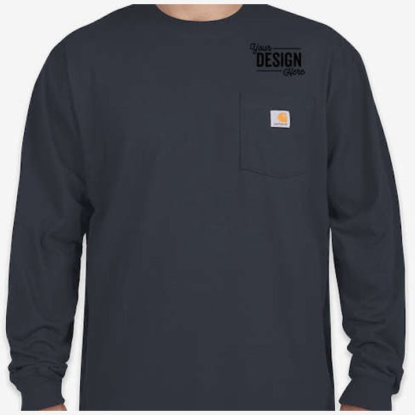 Carhartt Workwear Crewneck Long Sleeve Pocket T-shirt - Navy