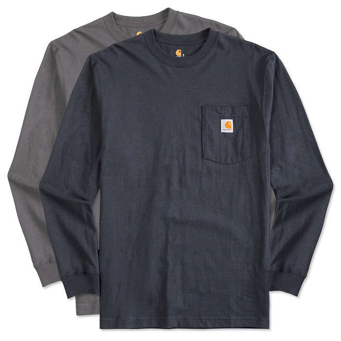 Carhartt Workwear Crewneck Long Sleeve Pocket T-shirt - Navy