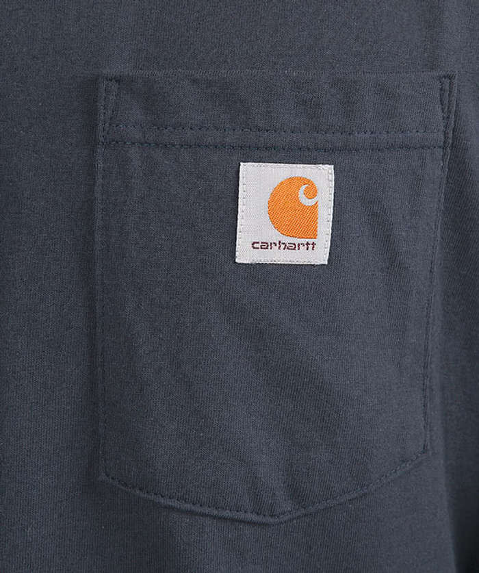 Carhartt Workwear Crewneck Long Sleeve Pocket T-shirt - Embroidered - Heather Grey