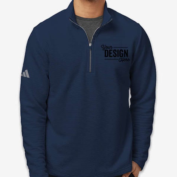 Adidas Spacer Recycled Quarter Zip Sweatshirt - Collegiate Navy