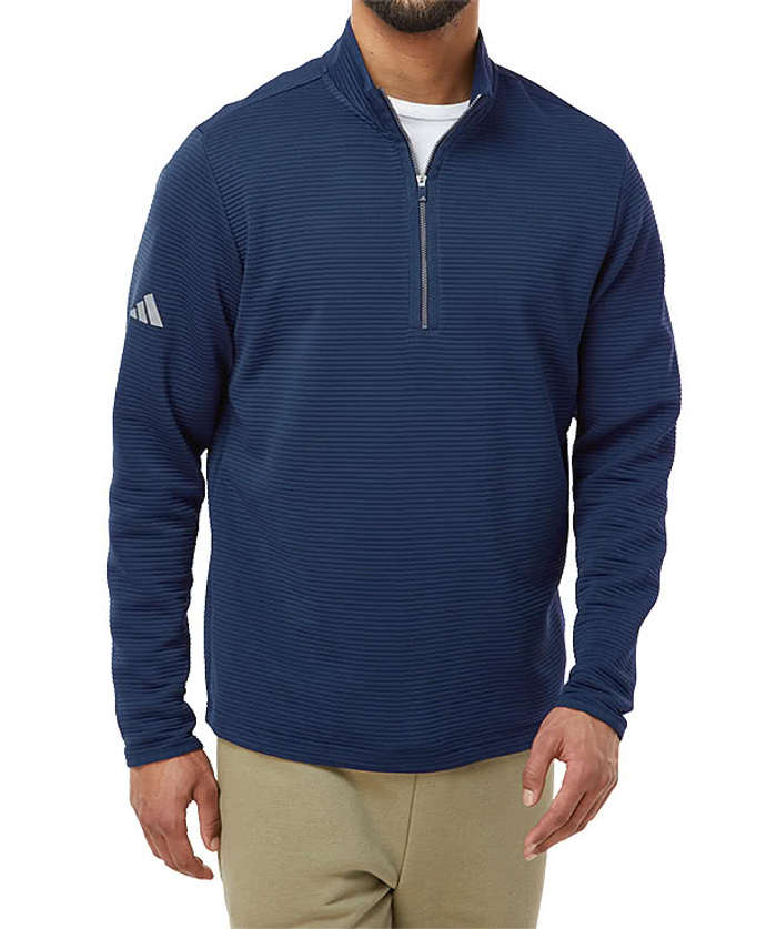 Adidas Spacer Recycled Quarter Zip Sweatshirt - Collegiate Navy
