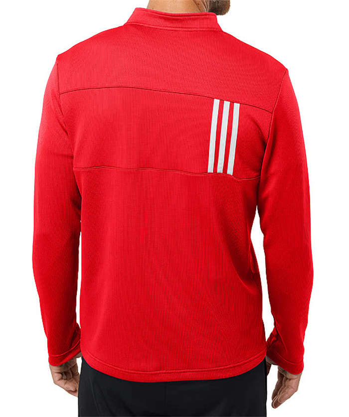Adidas 3-Stripes Double Knit Quarter Zip Sweatshirt - Grey Three / White 5 Adidas 3-Stripes Double Knit Quarter Zip Sweatshirt - Grey Three / White