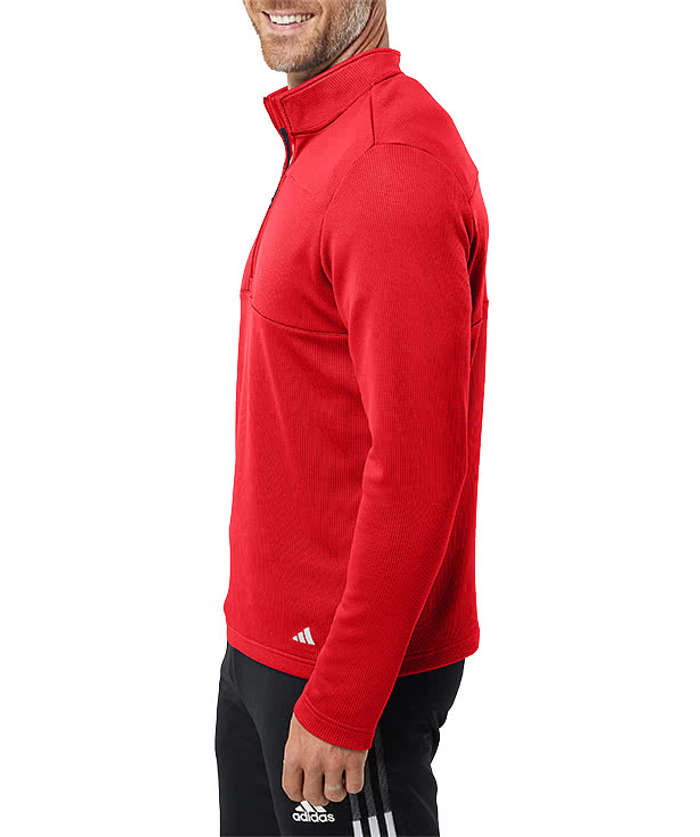 Adidas 3-Stripes Double Knit Quarter Zip Sweatshirt - Grey Three / White 6 Adidas 3-Stripes Double Knit Quarter Zip Sweatshirt - Grey Three / White