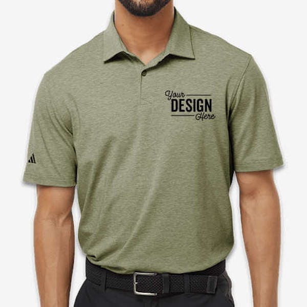 Adidas Recycled Blend Performance Polo - Olive Strata Melange
