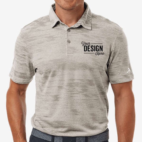 Adidas Ultimate365 Textured Stripe Performance Polo - Embroidered - Alumina / Silver Pebble