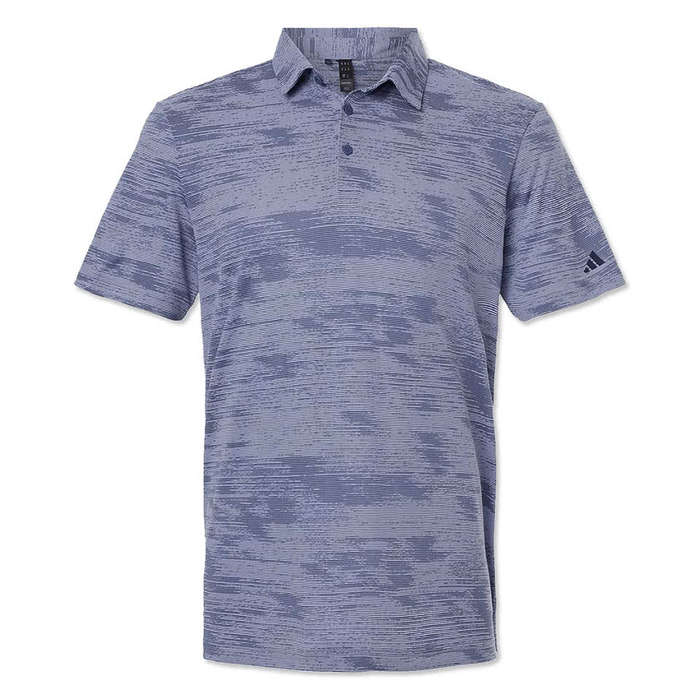 Adidas Ultimate365 Textured Stripe Performance Polo - Embroidered - Alumina / Silver Pebble