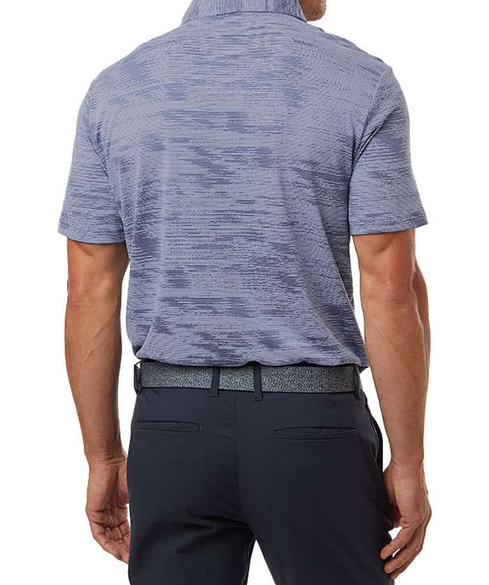 Adidas Ultimate365 Textured Stripe Performance Polo - Embroidered - Alumina / Silver Pebble