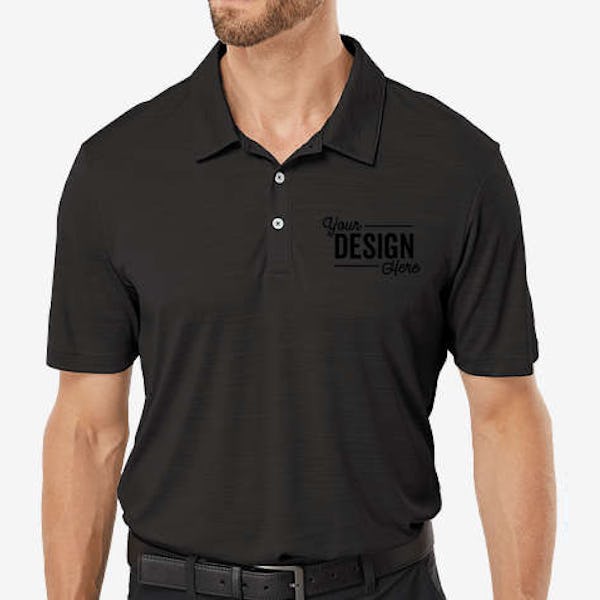 Adidas Melange Recycled UPF 50+ Performance Polo - Black Melange
