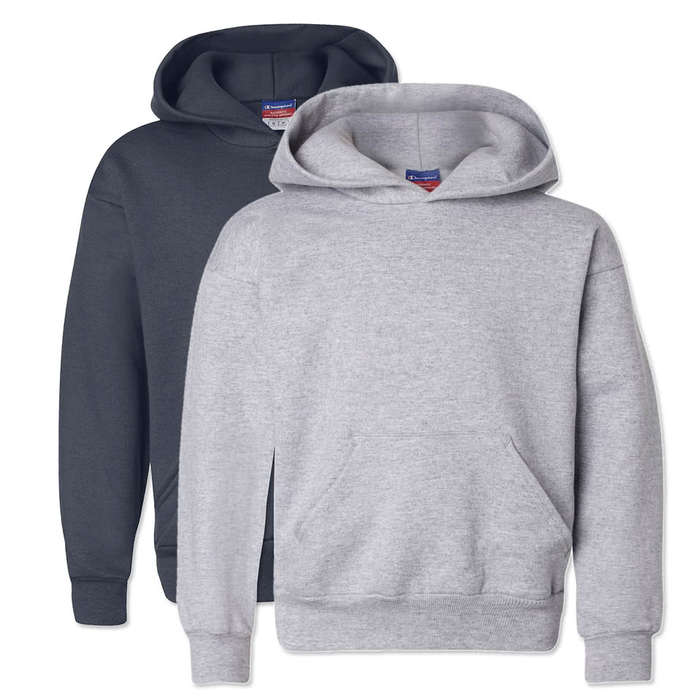 Champion Youth Powerblend Midweight Pullover Hoodie - Light Steel