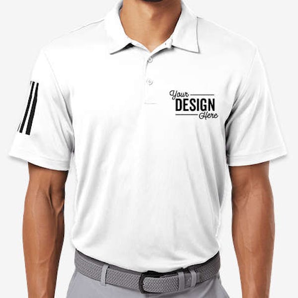 Adidas Floating 3-Stripes UPF 50+ Performance Polo - White / Black