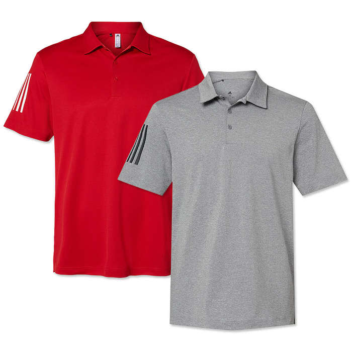 Adidas Floating 3-Stripes UPF 50+ Performance Polo - White / Black