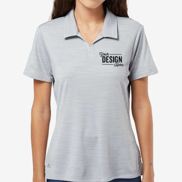 Adidas Women's Melange Recycled UPF 50+ Performance Polo - Mid Grey Melange