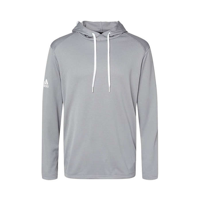 Adidas 100% Recycled Textured Pullover Hoodie - Grey Three