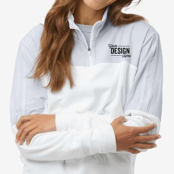 Adidas Women's Recycled Fleece Quarter Zip Pullover - Halo Blue