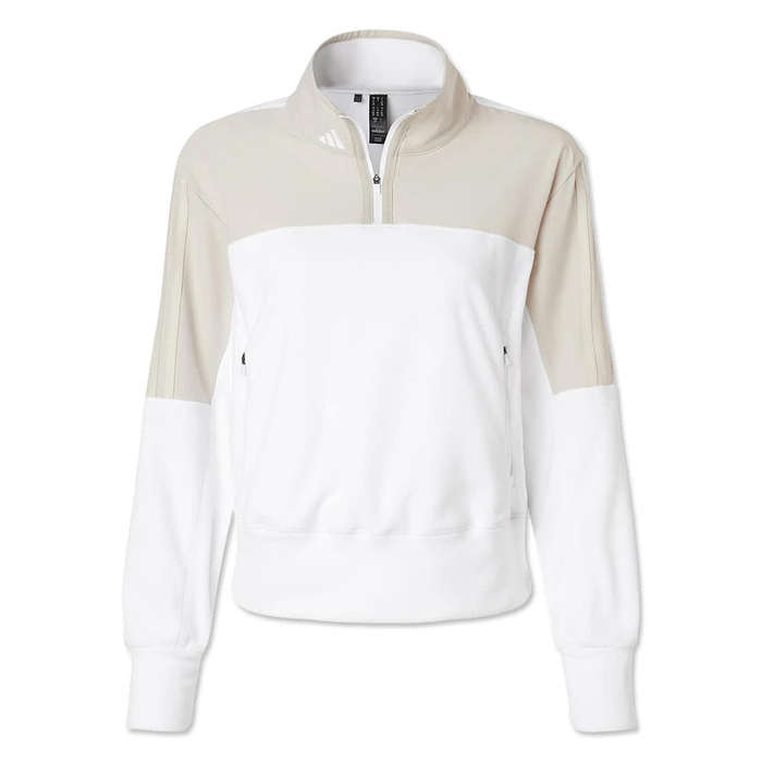 Adidas Women's Recycled Fleece Quarter Zip Pullover - Halo Blue 3 Adidas Women's Recycled Fleece Quarter Zip Pullover - Halo Blue
