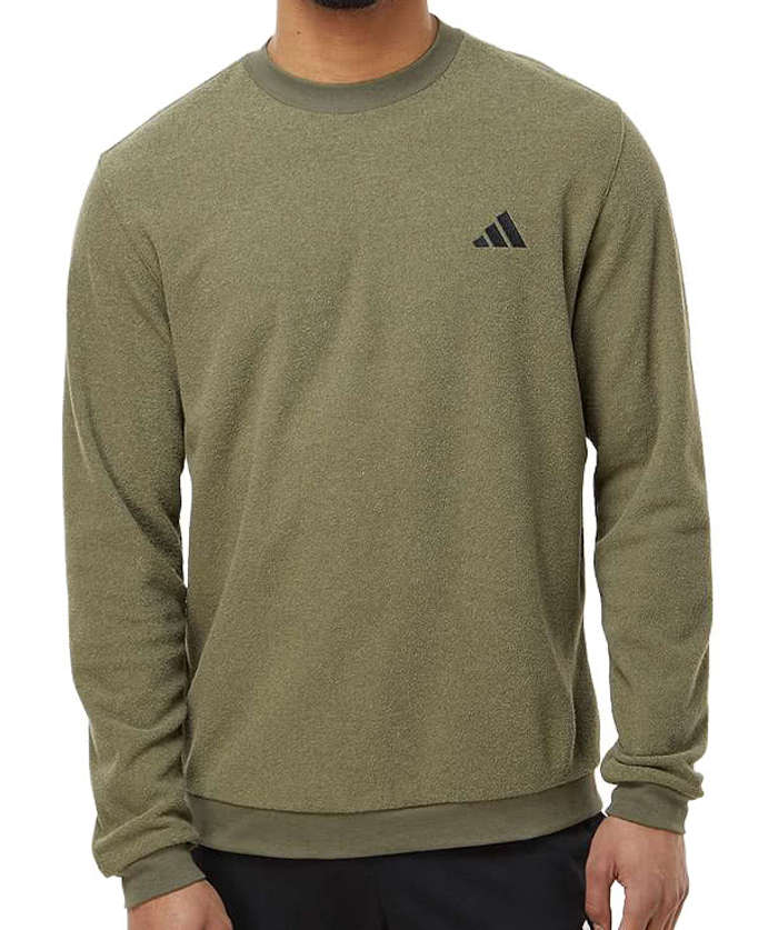 Adidas Terry Loop Recycled Crewneck Sweatshirt - Grey Three