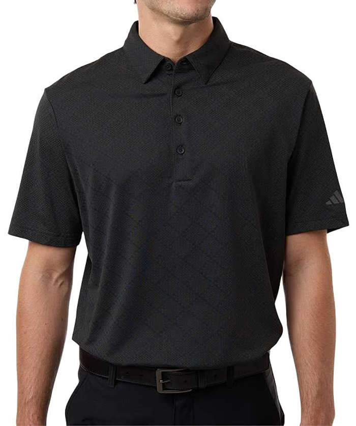 Adidas Ultimate365 Recycled Jacquard Performance Polo - Carbon / Black 4 Adidas Ultimate365 Recycled Jacquard Performance Polo - Carbon / Black