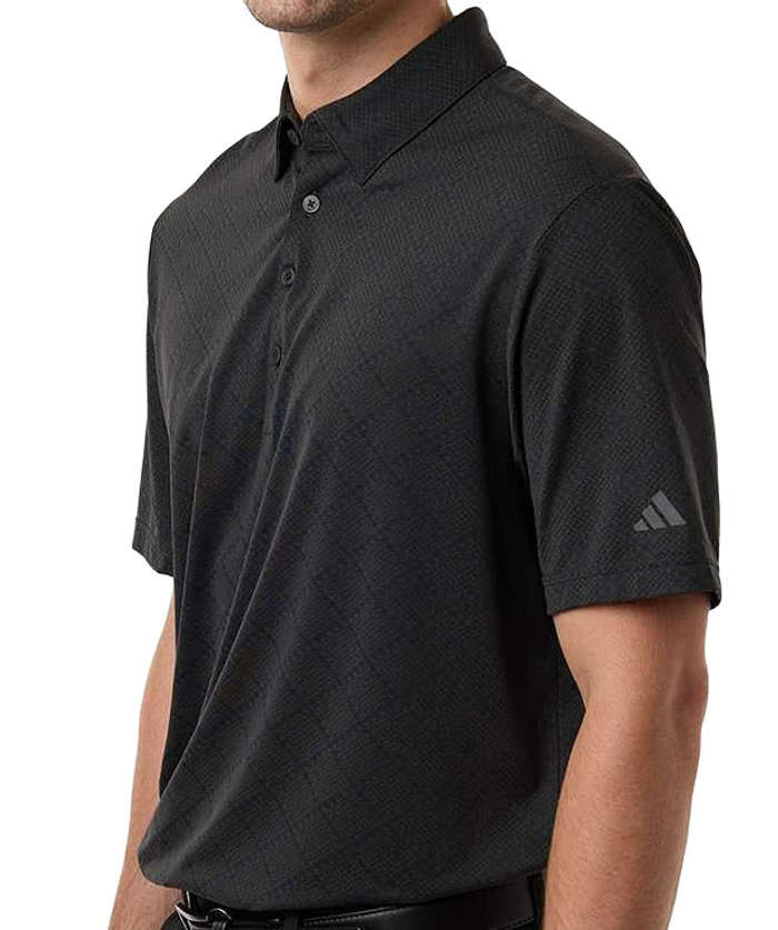 Adidas Ultimate365 Recycled Jacquard Performance Polo - Carbon / Black 5 Adidas Ultimate365 Recycled Jacquard Performance Polo - Carbon / Black