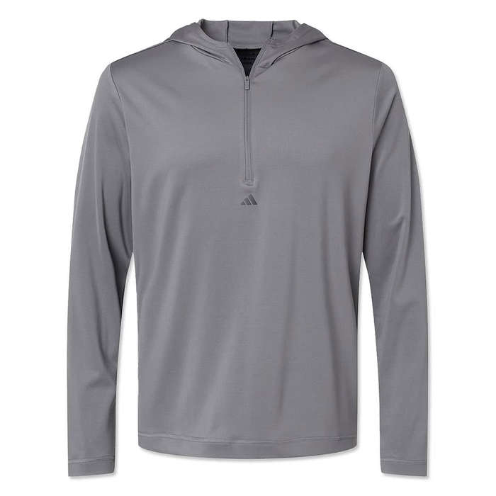 Adidas Recycled Lightweight Quarter Zip Performance Hoodie - Grey Three