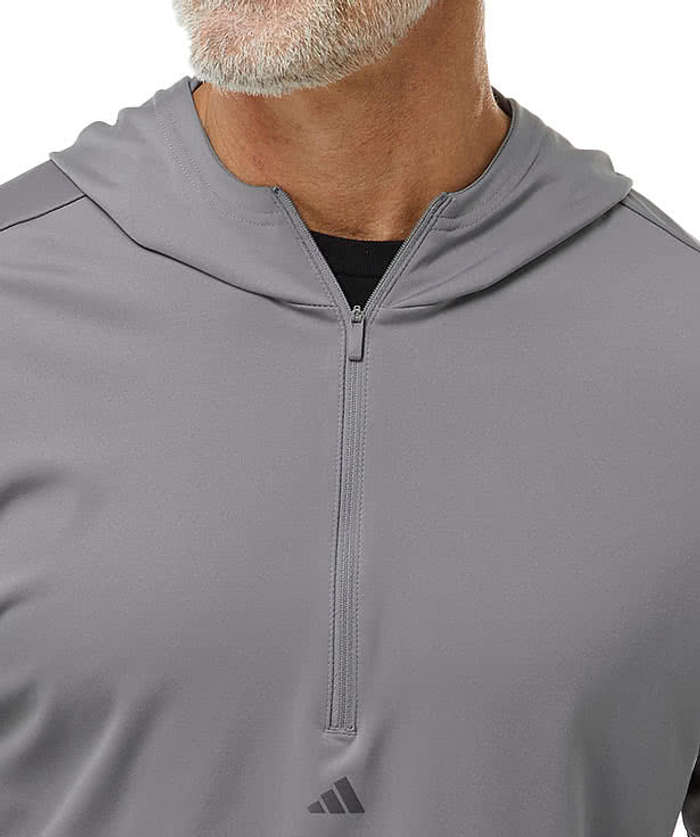 Adidas Recycled Lightweight Quarter Zip Performance Hoodie - Grey Three
