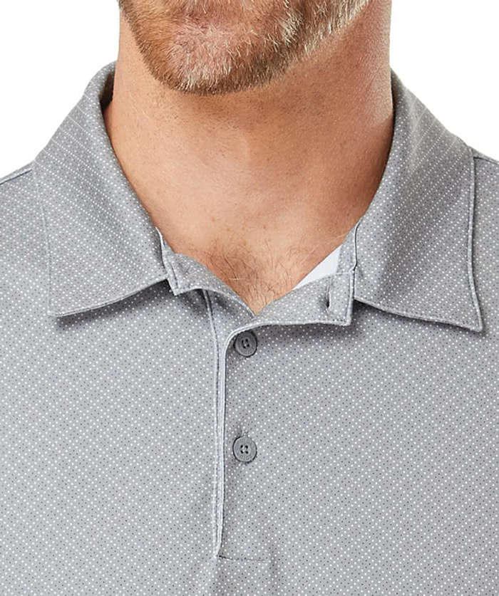 Adidas Diamond Dot Print UPF 50 Performance Polo - Embroidered - Grey Three / Team Royal / Navy 7 Adidas Diamond Dot Print UPF 50 Performance Polo - Embroidered - Grey Three / Team Royal / Navy