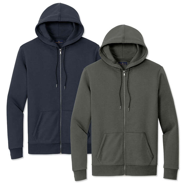 Brooks Brothers Double-Knit Zip Hoodie - Windsor Grey