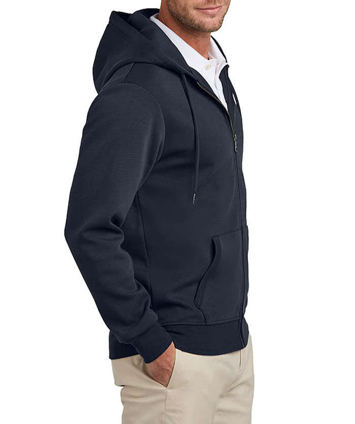 Brooks Brothers Double-Knit Zip Hoodie - Windsor Grey