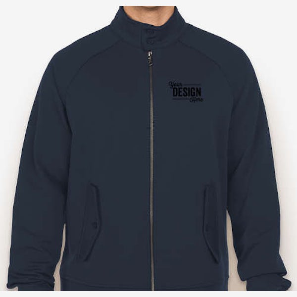 Brooks Brothers Double-Knit Full Zip Sweatshirt - Night Navy