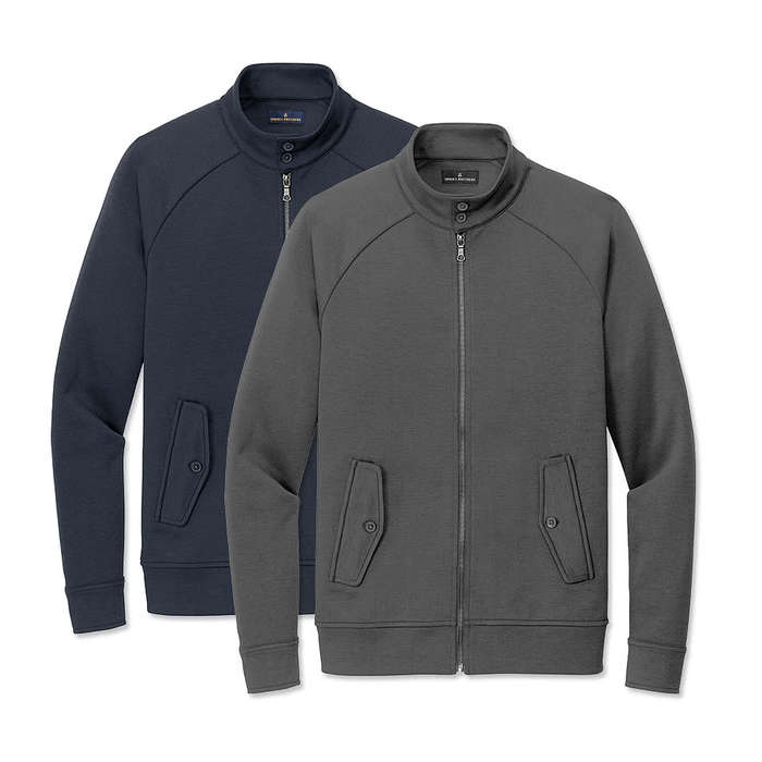 Brooks Brothers Double-Knit Full Zip Sweatshirt - Night Navy