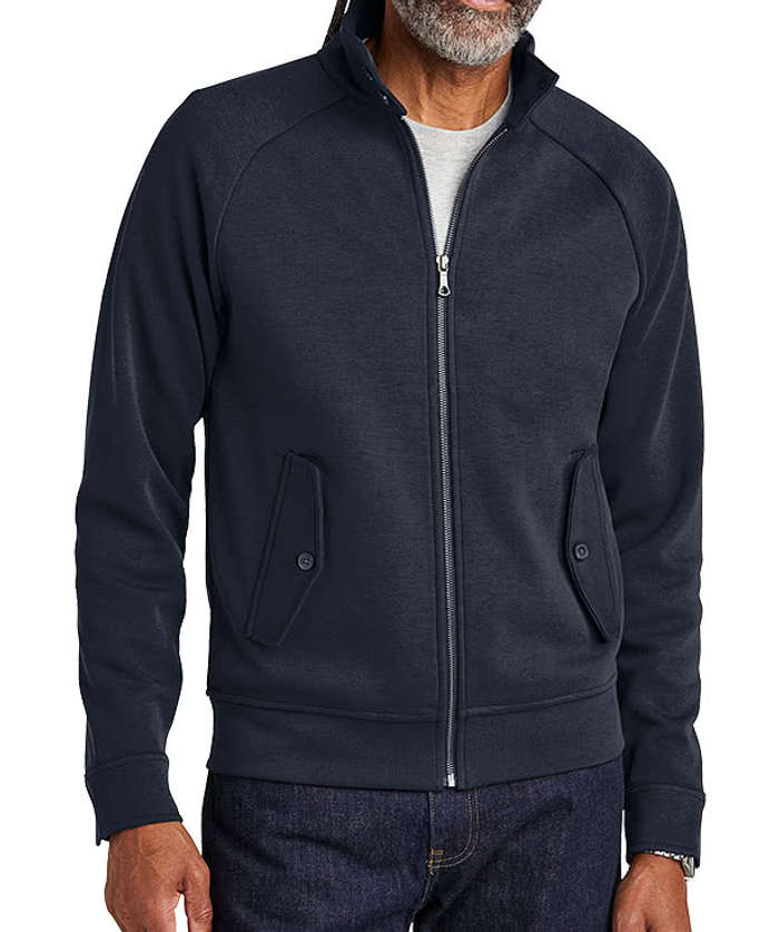 Brooks Brothers Double-Knit Full Zip Sweatshirt - Night Navy