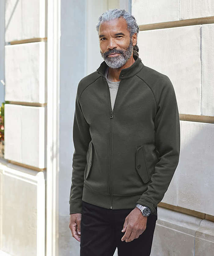Brooks Brothers Double-Knit Full Zip Sweatshirt - Night Navy