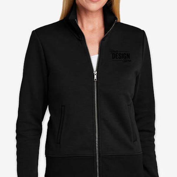Brooks Brothers Women’s Double-Knit Full Zip Sweatshirt - Deep Black