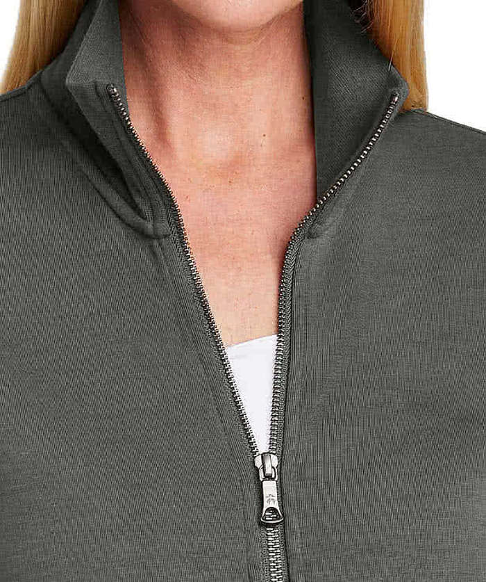 Brooks Brothers Women’s Double-Knit Full Zip Sweatshirt - Deep Black 8 Brooks Brothers Women’s Double-Knit Full Zip Sweatshirt - Deep Black