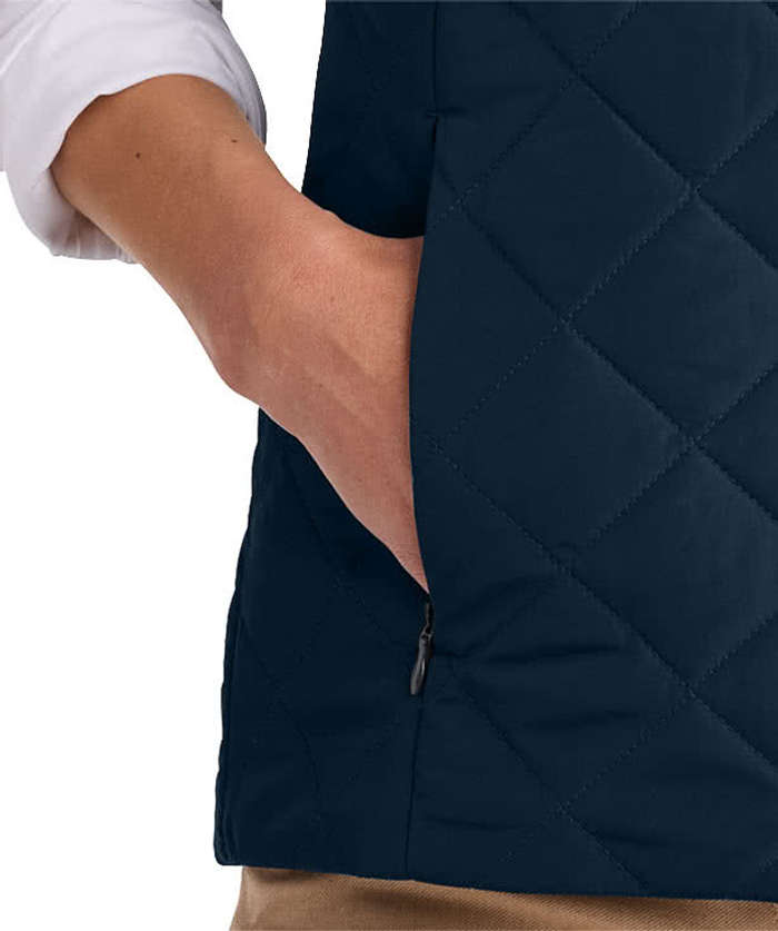 Brooks Brothers Women's Diamond Quilt Insulated Vest - Deep Black