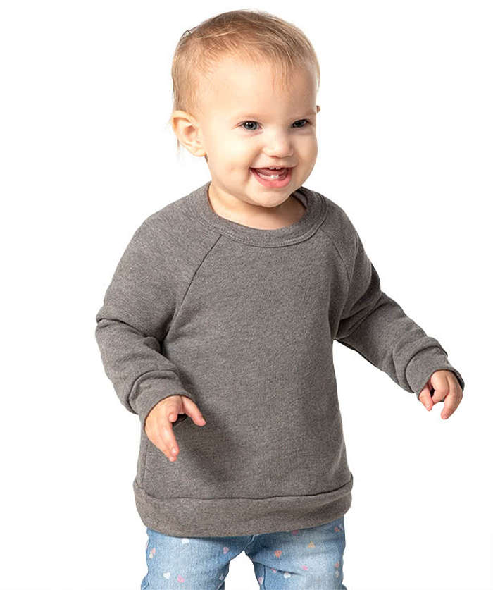 Bella + Canvas Toddler Sponge Fleece Crewneck Sweatshirt - Deep Heather