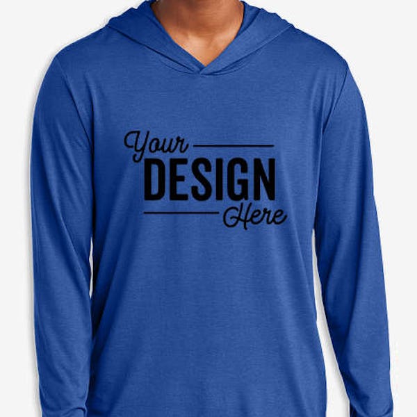 District Perfect Tri-Blend Hooded Long Sleeve T-shirt - Deep Royal