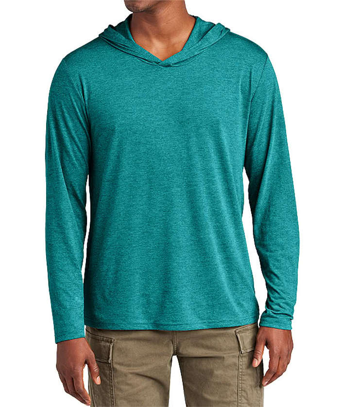 District Perfect Tri-Blend Hooded Long Sleeve T-shirt - Deep Royal