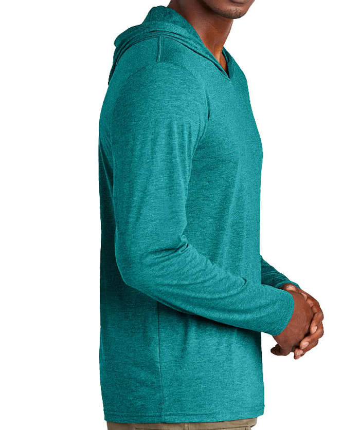 District Perfect Tri-Blend Hooded Long Sleeve T-shirt - Deep Royal