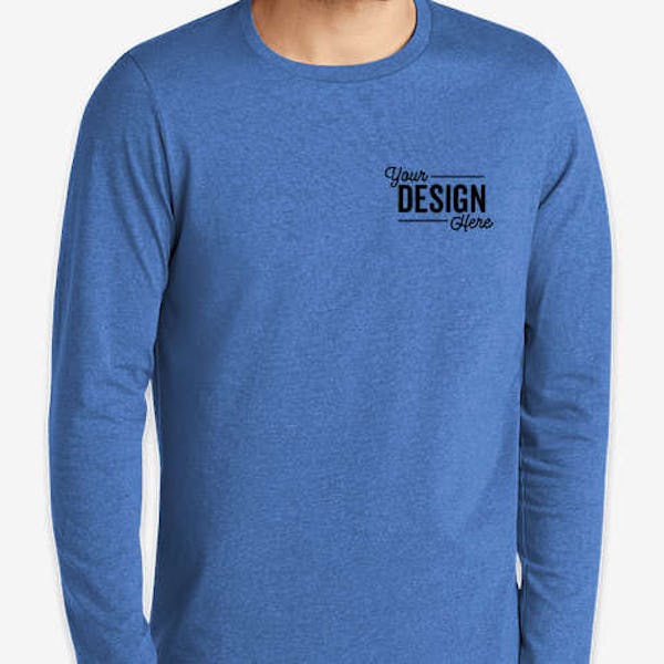 District Re‑Tee Long Sleeve T‑shirt - Embroidered - Blue Heather