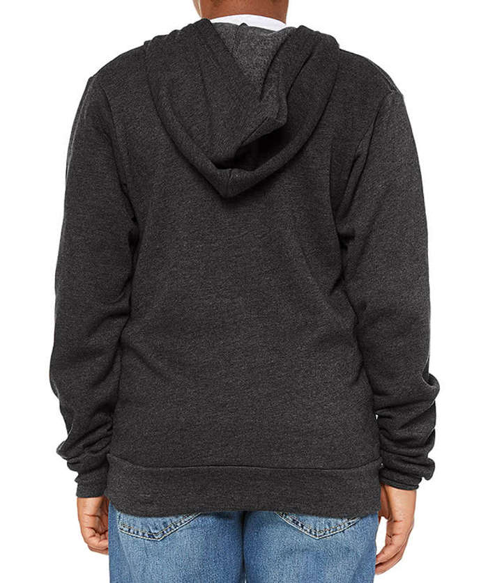 Bella + Canvas Youth Ultra Soft Zip Hoodie - Heather True Royal
