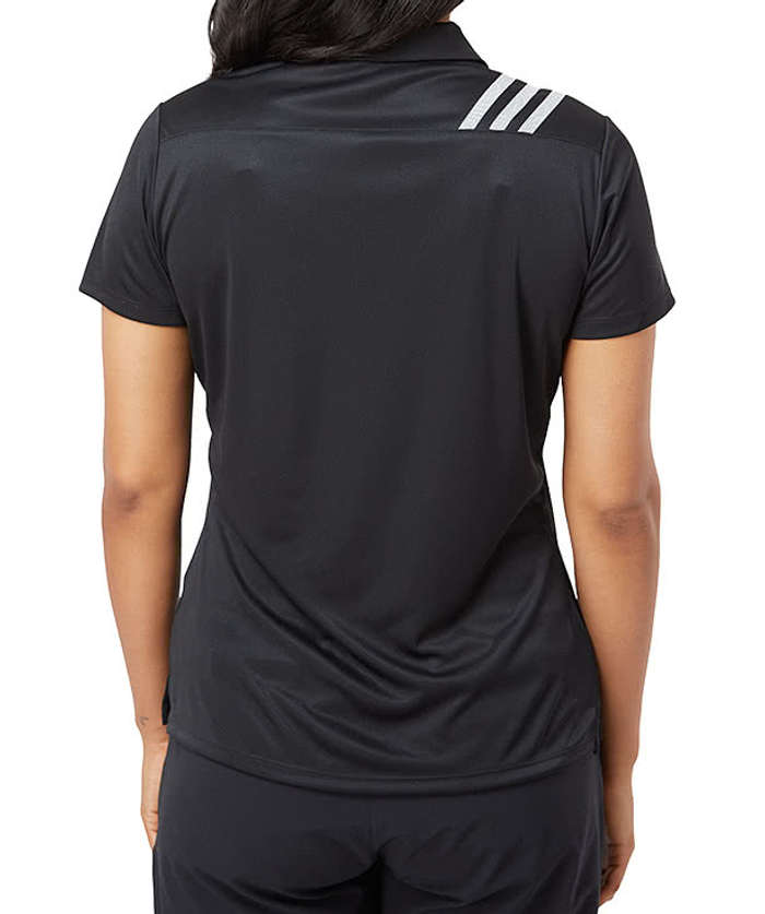 Adidas Women's 3-Stripes UPF 50+ Performance Polo - Embroidered - White / Black 5 Adidas Women's 3-Stripes UPF 50+ Performance Polo - Embroidered - White / Black