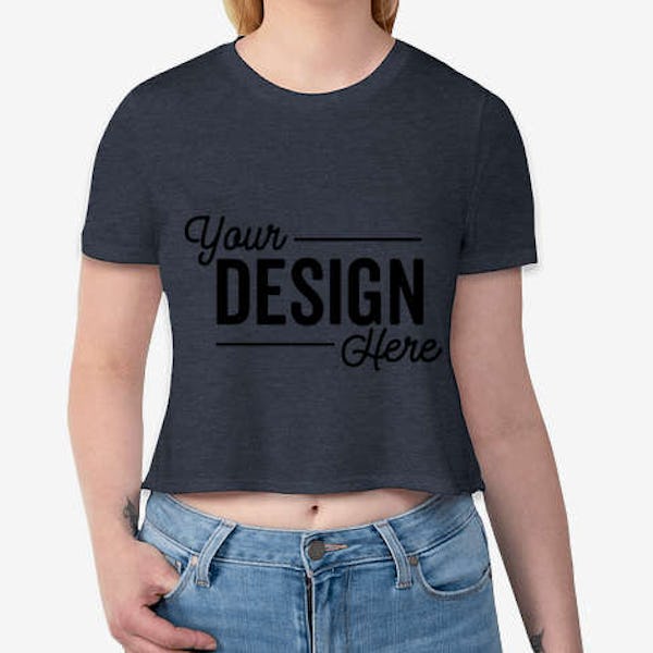 Bella + Canvas Women's Flowy Crop T-shirt - Heather Navy