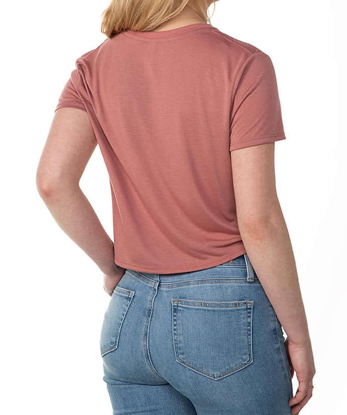 Bella + Canvas Women's Flowy Crop T-shirt - Heather Navy