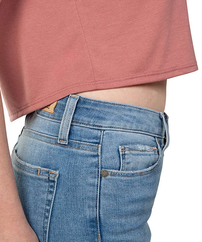 Bella + Canvas Women's Flowy Crop T-shirt - Heather Navy