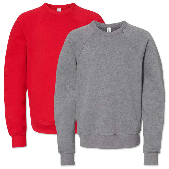 Bella + Canvas Youth Ultra Soft Crewneck Sweatshirt - Heather Forest